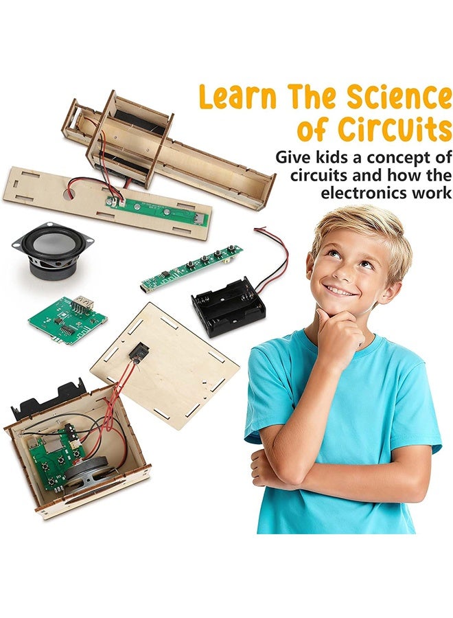 مجموعة ألعاب STEM لآلة الكاريوكي للأولاد من عمر 8-12 و12-14 سنة: مجموعة علمية لبناء مكبر صوت وميكروفون بلوتوث، مجموعة إلكترونيات يمكنك صنعها بنفسك للأطفال. هدية مثالية للأولاد من عمر 9-12 سنة، وللفتيات المراهقات من عمر 8 إلى 13 سنة. - Image 4