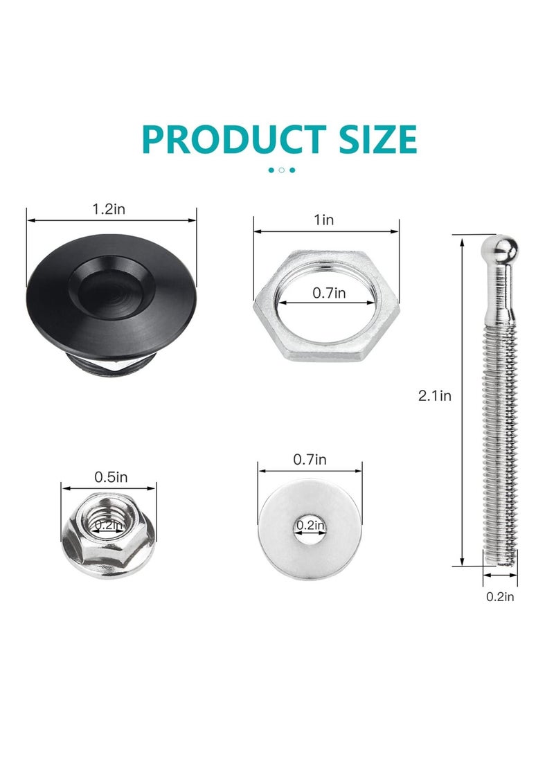 Excefore - Quick Latch Hood Pins, Quick Release Lock Latch Bumper, Bumper Quick Release Latch Fastener Push Button Bonnet 1.25 inch Universal Aluminum Vehicle Quick Latch Hood Pins Locking - Image 1