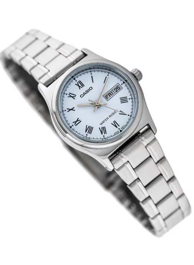 Casio Women's Watch - LTP-V006D-2BUDF White Dial, Silver Band - Image 2