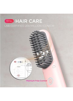 General Portable Straightening Brush for Travel, Mini Ionic Hot Comb Straightener for Women, Lightweight on-The-go, Cordless and Fast Charger Dual Power  - Image 5