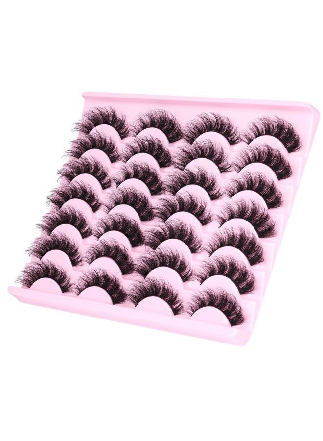 zanlufly Mink Lashes Fluffy Cat Eye Thick zanlufly False Eyelashes Natural Curly Fake Eyelashes 18MM Full 8D Volume Lashes Pack 14 Pairs - Image 5