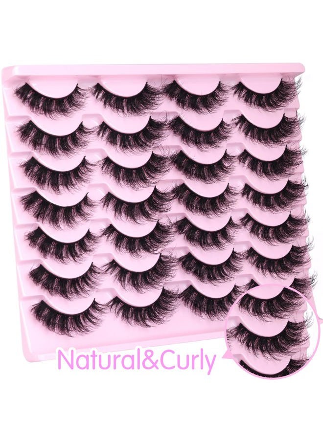 zanlufly Mink Lashes Fluffy Cat Eye Thick zanlufly False Eyelashes Natural Curly Fake Eyelashes 18MM Full 8D Volume Lashes Pack 14 Pairs - Image 3