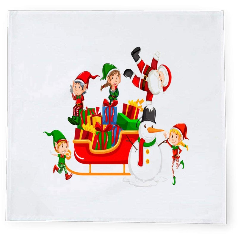 Khakee 6 Pcs Christmas Theme Tafta Silk Table Napkins 10x 10 for Xmas Decoration Christmas OrnamentsChristmas Gift npxmas296P - Image 2