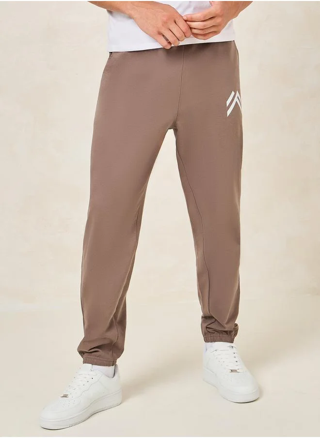 Styli Minimal Print Oversized Joggers with Elasticated Hem