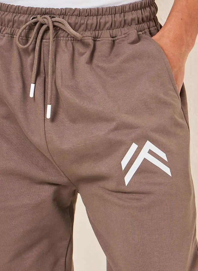 Styli Minimal Print Oversized Joggers with Elasticated Hem