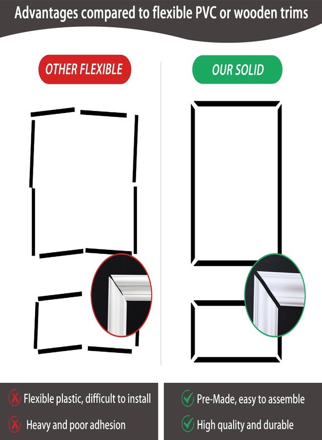 Lunghaa 3-Frame 20" x 20" Premade Accent Wall Molding Kit, Ready-to-Assemble Wainscoting Panels, Pre-Cut Chair Rail Moulding Trim Picture Frame for Home Décor - Image 5