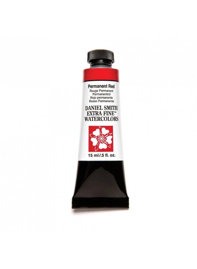 DANIEL SMITH Extra Fine Watercolor Paint, 15ml Tube, Permanent Red, 284600072, 0.5 Fl Oz (Pack of 1) - Image 1