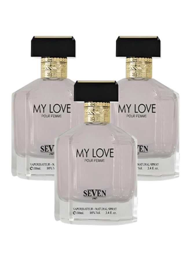 سيفين 3 قطع عطر ماي لوف للنساء 100 مل - Image 1