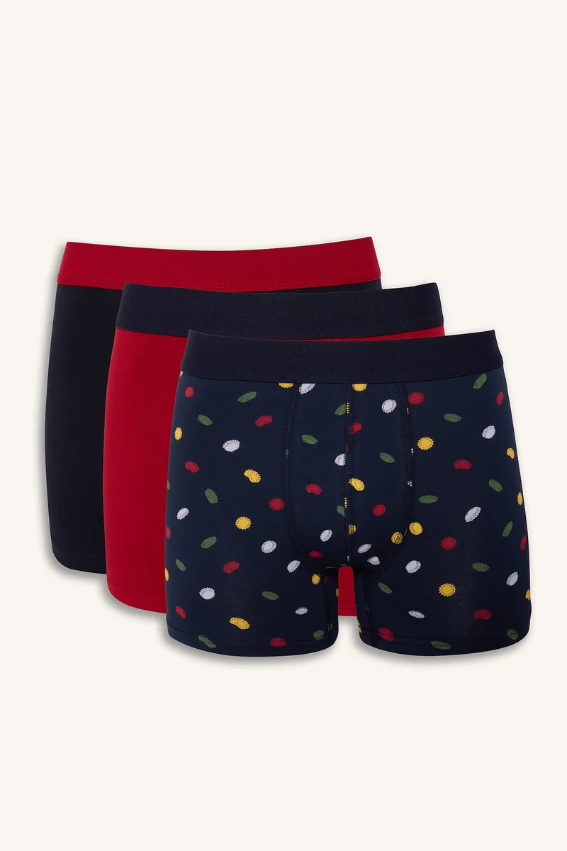 Defacto Regular Fit Patterned 3 Piece Boxers