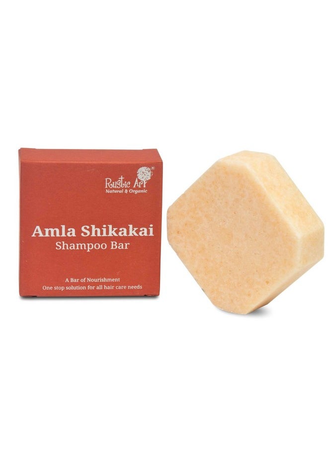 Rustic Art - Amla Shikakai Organic Shampoo Bar With Methi & Ginger | Reduces Hair Fall, Detangles | Sulphate & Paraben Free | Natural & Organic | For Women & Men | 75 Gm - Image 1