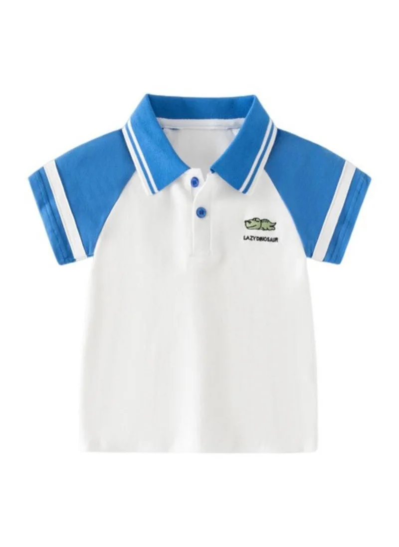 YUNIQEE White Striped Polo Collar T-shirt