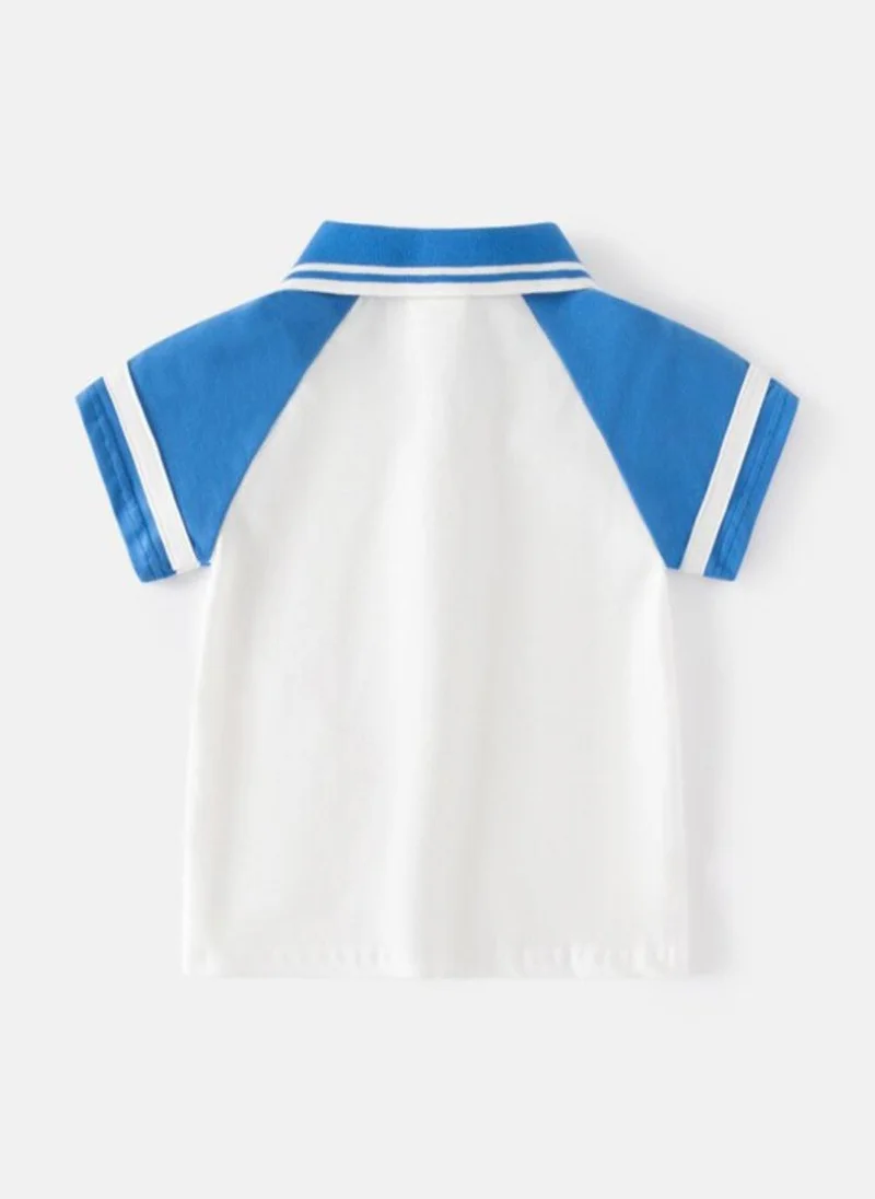 YUNIQEE White Striped Polo Collar T-shirt