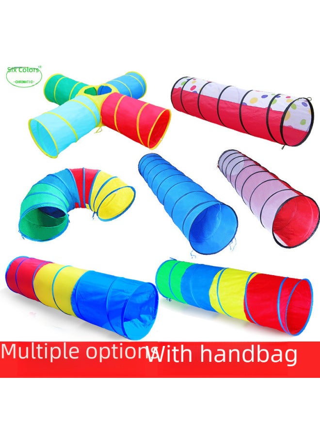 Sunshine Rainbow Tunnel Crawling Tube Sensory Training Caterpillar Baby Children's Drilling Toy Kindergarten Educational Tool-Color:60*1.8 Arch Type - Image 3