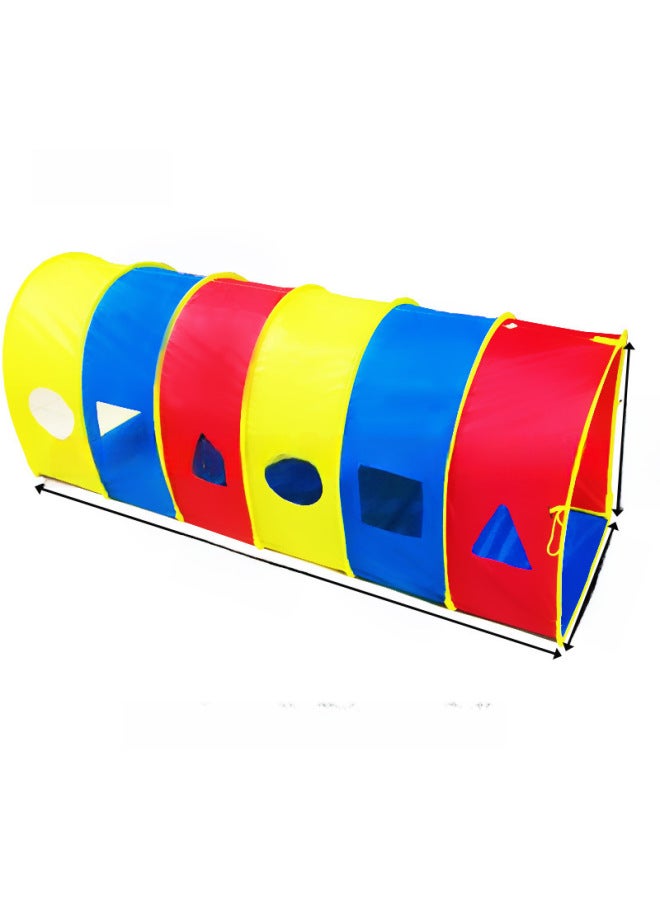 Sunshine Rainbow Tunnel Crawling Tube Sensory Training Caterpillar Baby Children's Drilling Toy Kindergarten Educational Tool-Color:60*1.8 Arch Type - Image 1