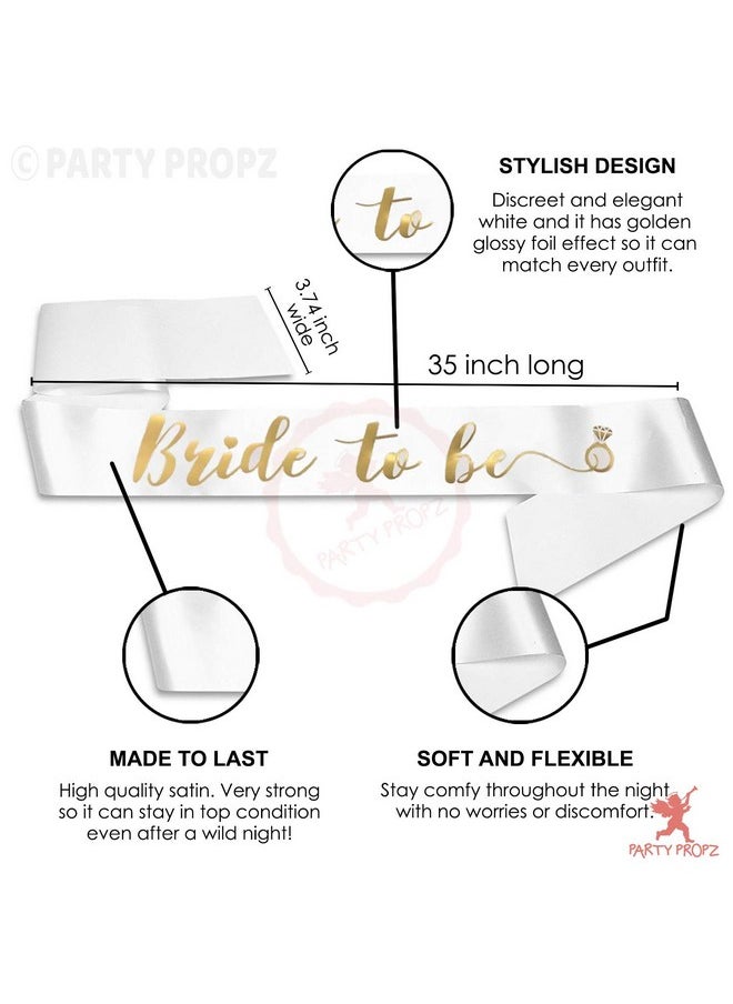 بارتي بروبس مجموعة من 27 قطعة من ورق Bride To Be من Party Propz - قطعة واحدة من لافتة Bride To Be باللون الذهبي + 25 قطعة من البالونات باللونين الأسود والذهبي + قطعة واحدة من وشاح Bride To Be لتزيين حفلات توديع العزوبية  - Image 4