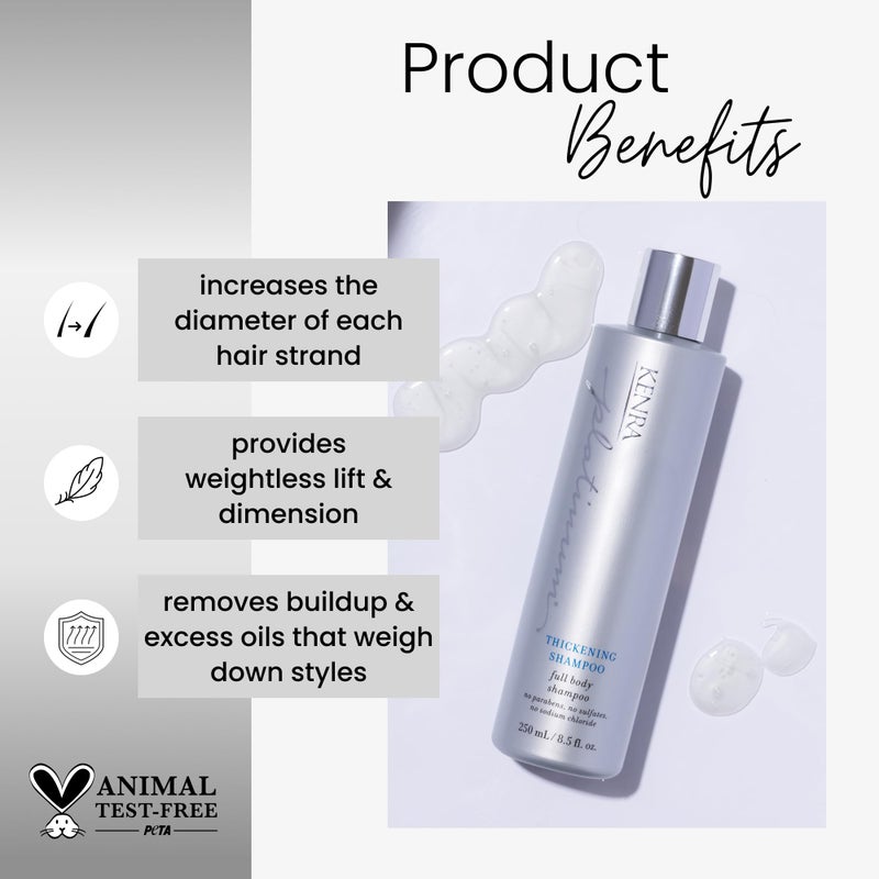 Kenra Professional Platinum Thickening Shampoo | Provides Nourishment & Delivers Shine | Increases Thickness & Volume | Body & Fullness | Protects Against Humidity | All Hair Types | 8.5 fl. Oz - Image 2