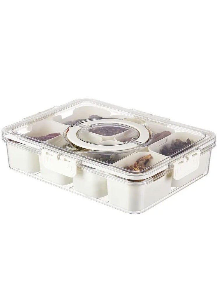Generic - Serving Tray with Lid and Handle, Portable Snack Organizer for Parties Scopish Divided Serving Tray with Lid,8 Compartment Snack Tray - Image 1