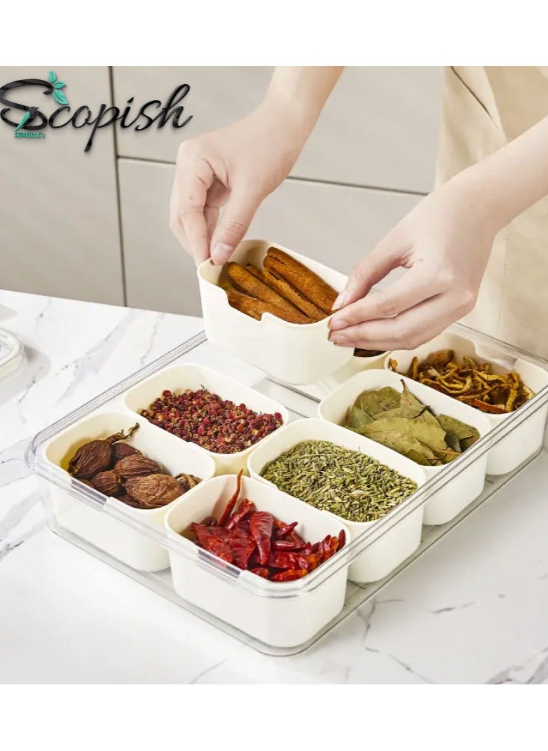 Generic - Serving Tray with Lid and Handle, Portable Snack Organizer for Parties Scopish Divided Serving Tray with Lid,8 Compartment Snack Tray - Image 1
