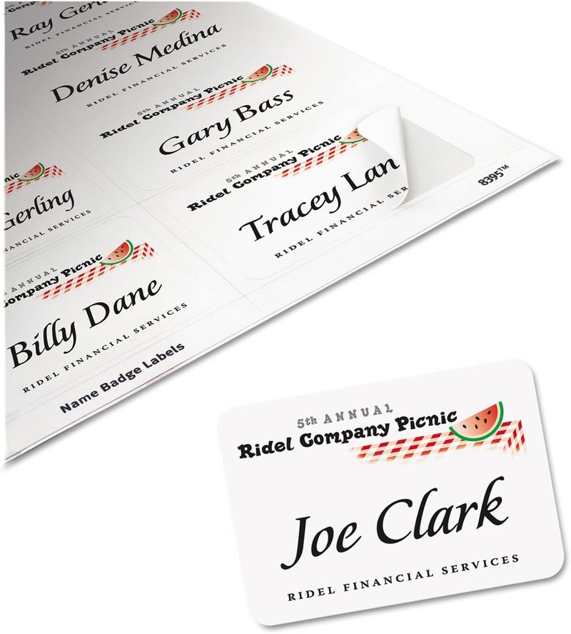 AVERY Adhesive Flexible Name Badges, 2.33 x 3.375", White, Pack of 160 (8395) - Image 3