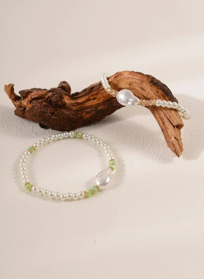 تايك تو Pack of 2 - Pearls Beaded Bracelets