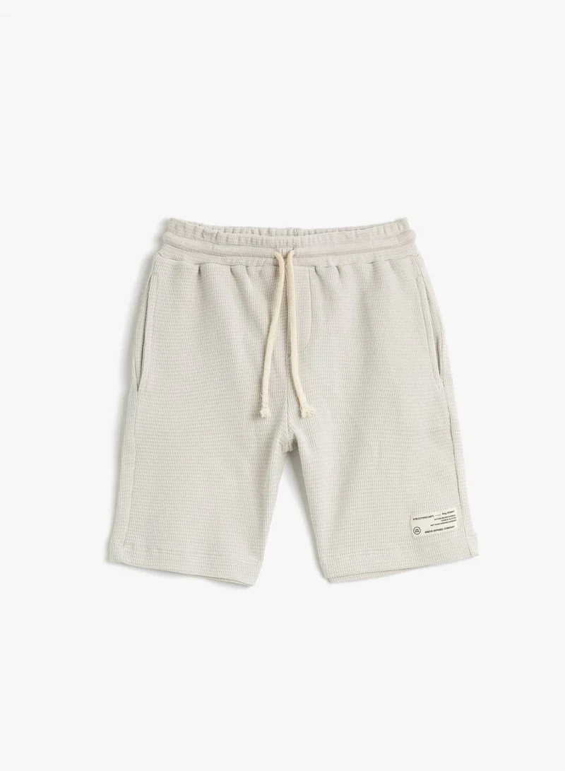 كوتون Shorts Basic Cotton Drawstring Pocket Detail