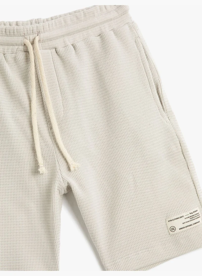 كوتون Shorts Basic Cotton Drawstring Pocket Detail