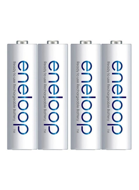 Eneloop AA Rechargeable Batteries White Pack of 4 Made in Japan