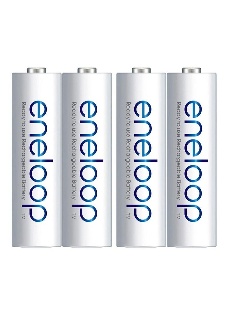 Panasonic Eneloop AA Rechargeable Batteries White Pack of 4 Made in Japan  - Image 1