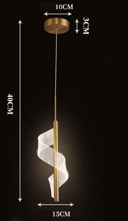 CITRA Led Pendant Light Acrylic Curvy Ceiling Lights (Gold) - Warm White - Image 3