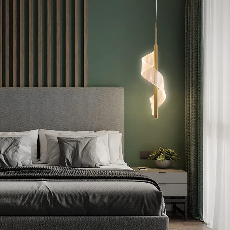 CITRA Led Pendant Light Acrylic Curvy Ceiling Lights (Gold) - Warm White - Image 1