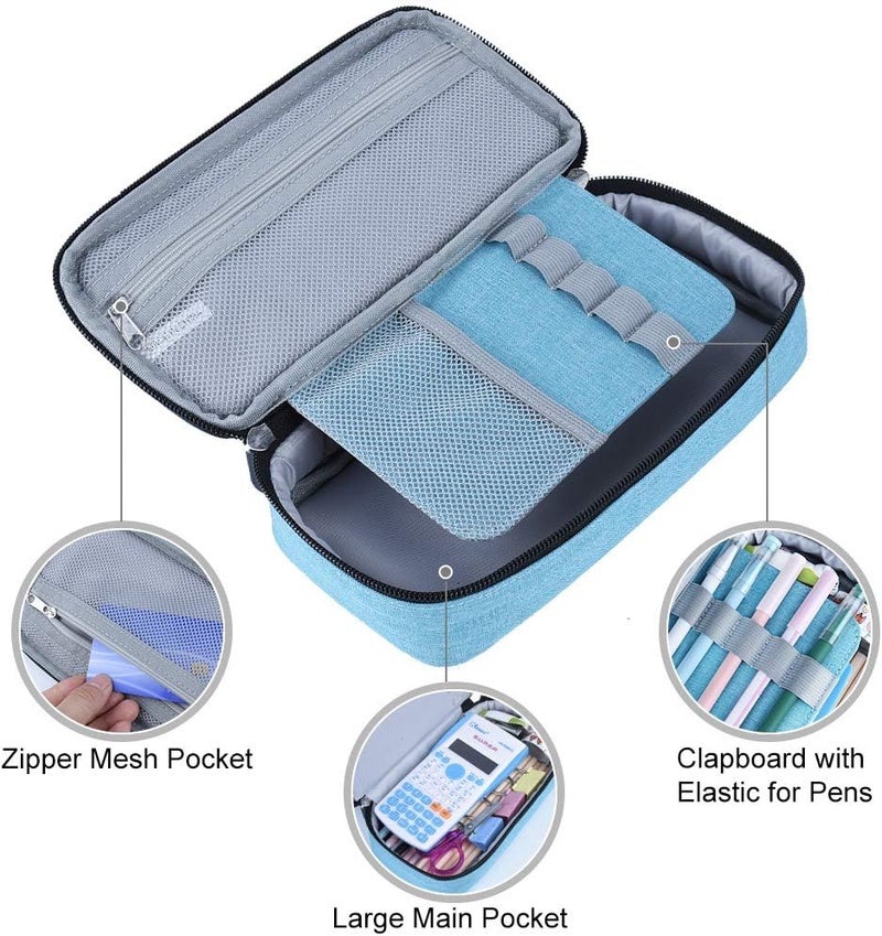 Chelory Big Capacity Pencil Case Large Pencil Bag Pouch Pen Case Pencil Marker Holder Stationery Storage Makeup Bag for Office Supplies Adults - Image 3