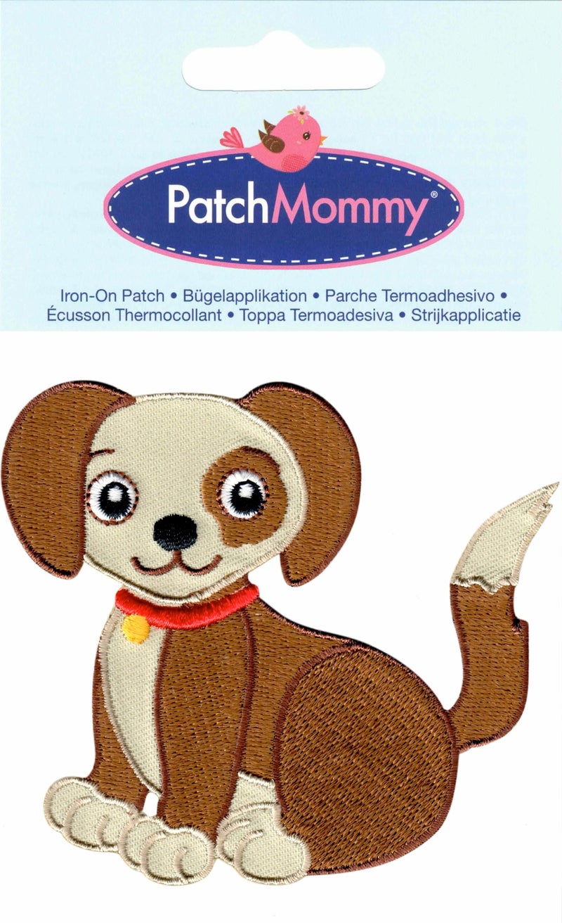 PatchMommy Puppy Dog Iron-On Patch for Kids – Sew-On Embroidered Applique – Washable – for Jackets & Backpacks – 3.25" x 3.5" - Image 3