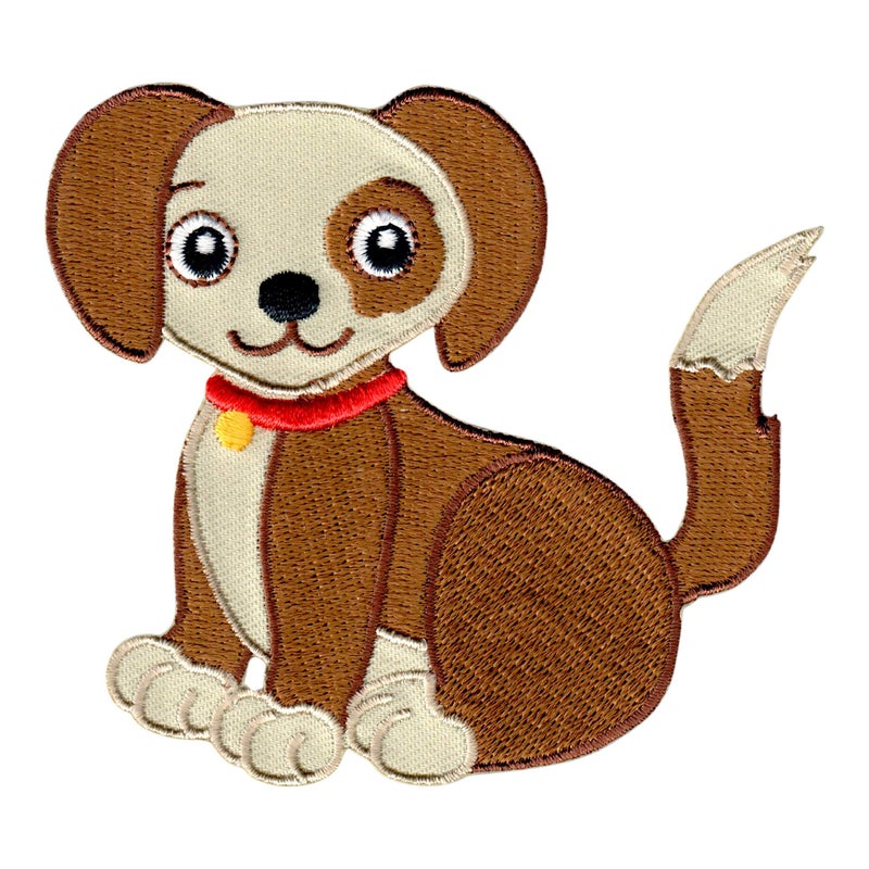 PatchMommy Puppy Dog Iron-On Patch for Kids – Sew-On Embroidered Applique – Washable – for Jackets & Backpacks – 3.25" x 3.5" - Image 5