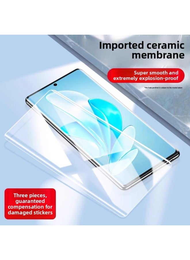 For VIVOS17 Anti-peep Film Vivox90x100 Tempered Film S18s16 Mobile Phone Film X80 Ten X70PRO X-Colour:Ultra-clear*3 Pieces [kunlun Ceramic Film◆Fingerprint Unlocks In Seconds】smooth And Special Explosion-proof-Size:vivo X80 Pro+  - Image 1