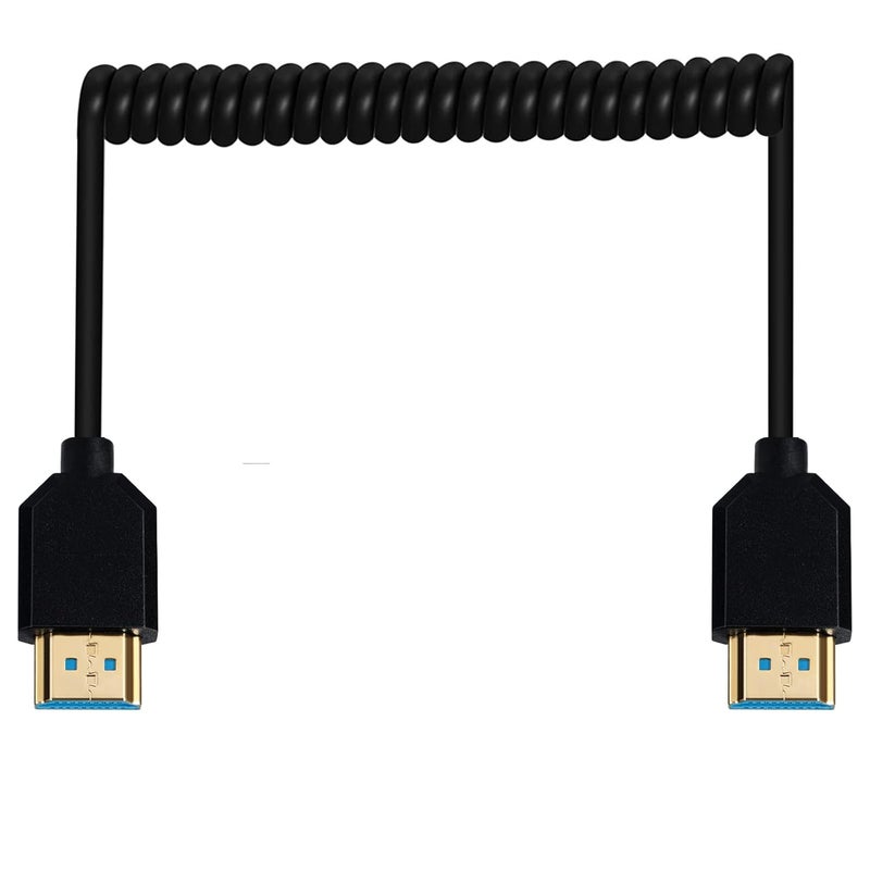 AWADUO HDMI 2.1 Cable Male to Male Extension Cord, Ultra Spring High Speed HDMI Coiled 8K@60Hz 4k@120Hz Compatible with Monitor/Projector(Male to Male) - Image 2