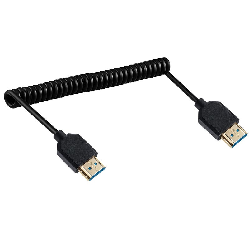 AWADUO HDMI 2.1 Cable Male to Male Extension Cord, Ultra Spring High Speed HDMI Coiled 8K@60Hz 4k@120Hz Compatible with Monitor/Projector(Male to Male) - Image 3