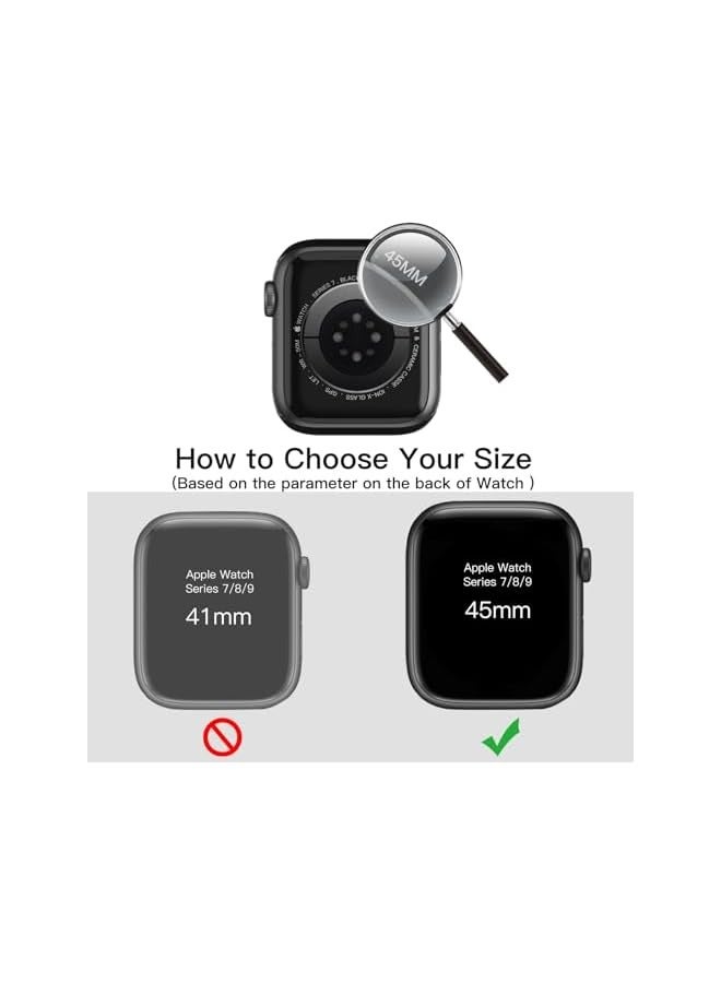 جي تيك حافظة JETech مع واقي شاشة للساعة Series 9 8 7 45 مم، غطاء حماية عام، طبقة زجاجية مقواة مدمجة عالية الحساسية، عبوتان (أسود) - Image 3