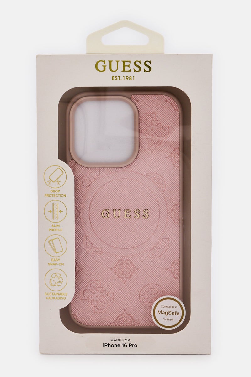GUESS iPhone 16 Pro Magsafe Metal Logo Protective Case, Pink - Image 2