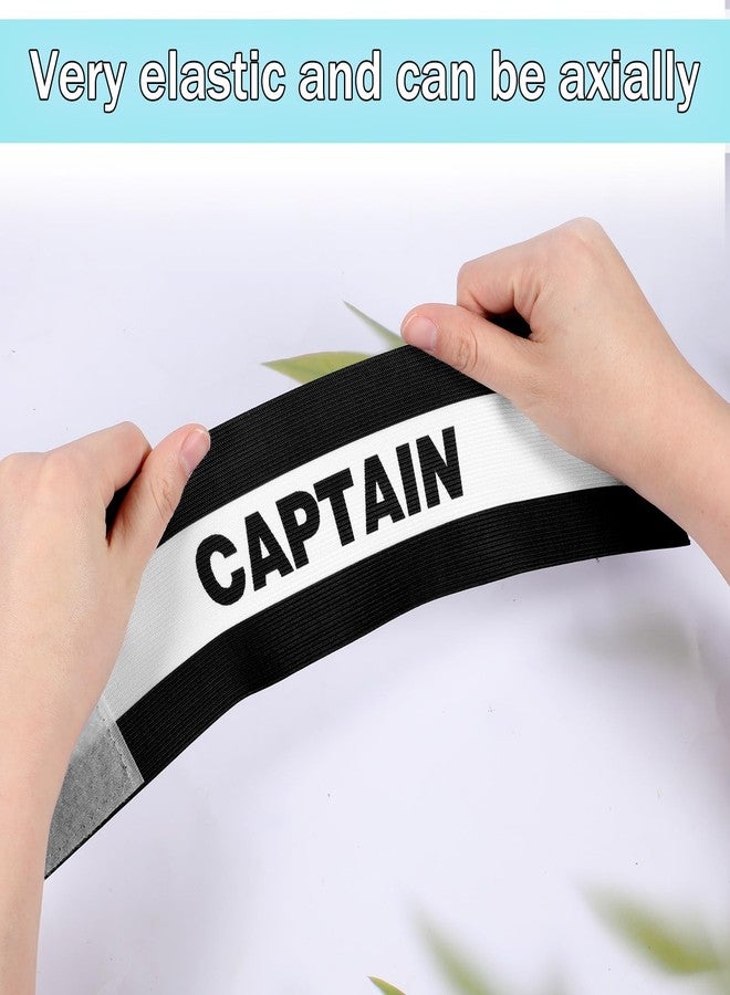 Psyqtsuary 3PCS Captain Armbands, 8x31 Cm/3.15x12 Inch Black Soccer Captain Armband Adjustable Leader Armband Team Sport Armband Football Rugby Basketball Player Band for Adult Youth Soccer Volleyball Team - Image 3