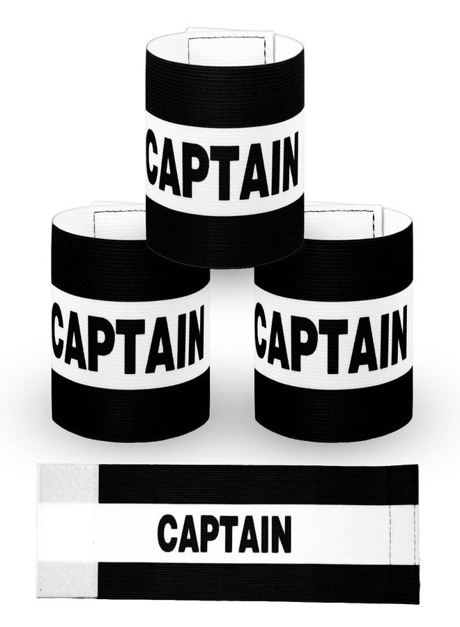 Psyqtsuary 3PCS Captain Armbands, 8x31 Cm/3.15x12 Inch Black Soccer Captain Armband Adjustable Leader Armband Team Sport Armband Football Rugby Basketball Player Band for Adult Youth Soccer Volleyball Team - Image 1