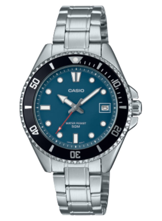 CASIO Analog Stainless Steel Band Round  Shape  Wrist Watch MDV-10D-2A1VDF - Image 1