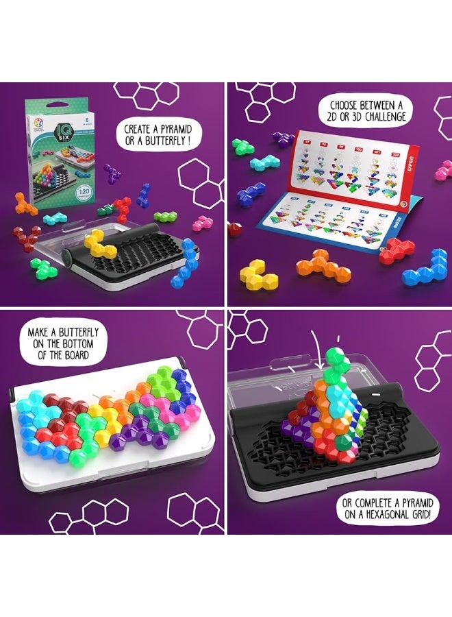 SmartGames IQ Six Pro Travel Game for Kids and Adults, a Skill-Building Brain Game - Brain Teaser for Ages 8 & Up, 120 Challenges in Travel-Friendly Case - Image 3