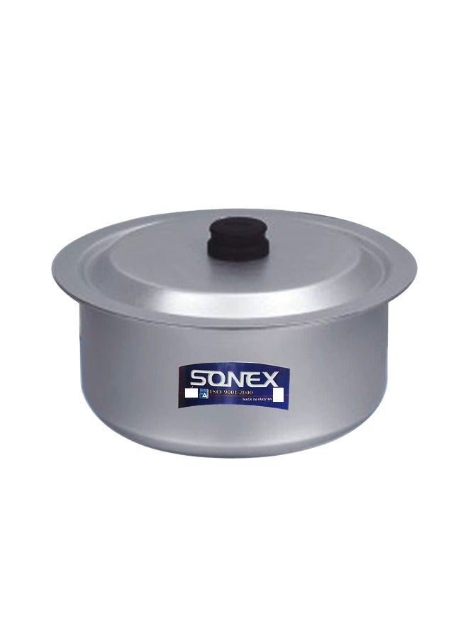 SONEX طقم أواني طهي من الألومنيوم المؤكسد من سونيكس سالفانو مقاس 5×8 - مجموعة مكونة من 4 أواني مع أغطية، بتصميم تقليدي، مثالية للبرياني والأرز والكاري، مقاسات 29 سم، 31.5 سم، 33.5 سم، 35.5 سم - Image 2