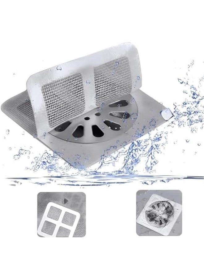 50 Pcs Shower Drain Cover Hair Catcher/Shower Drain Mesh Sticker/Laundry,Bathroom, Kitchen, Sink, Drain, Adhesive Window Screen Repair Tape Kit