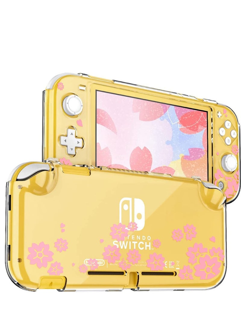 Protective Case for Switch Lite Clear Hard PC Cover Split Design Shockproof Anti-Scratch Shell Accessories for Joycon Controller with ShockAbsorption Pink Sakura - Image 1