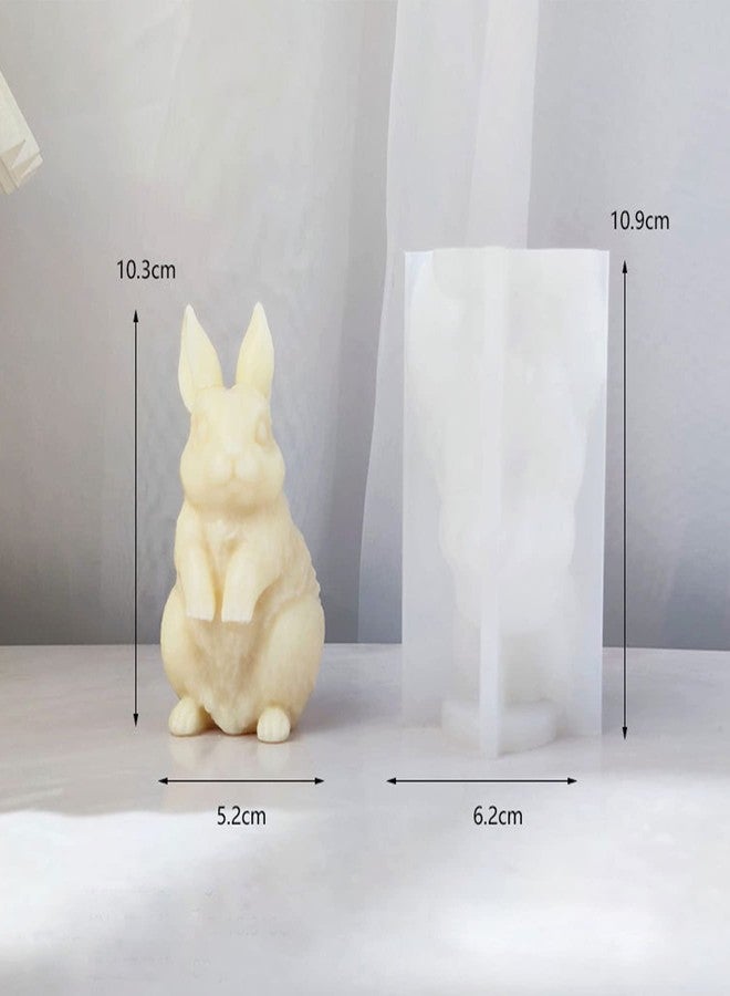ZAKVOOR 3D Rabbit Candle Silicone Molds Easter Bunny Resin Casting Mould for DIY Candle Making Polymer Clay Craft Plaster Home Decoration (Standing Bunny) - Image 2
