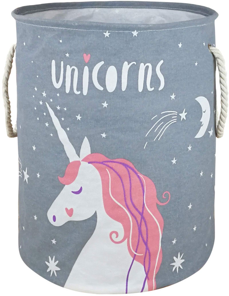 VAIVUSTO Kids Laundry Basket Girls Unicorn Room Decor,Large Storage Box Canvas Baby Hamper Nursery Bins,Boys and Girls Toy Box,Gift Baskets for Home - Image 1