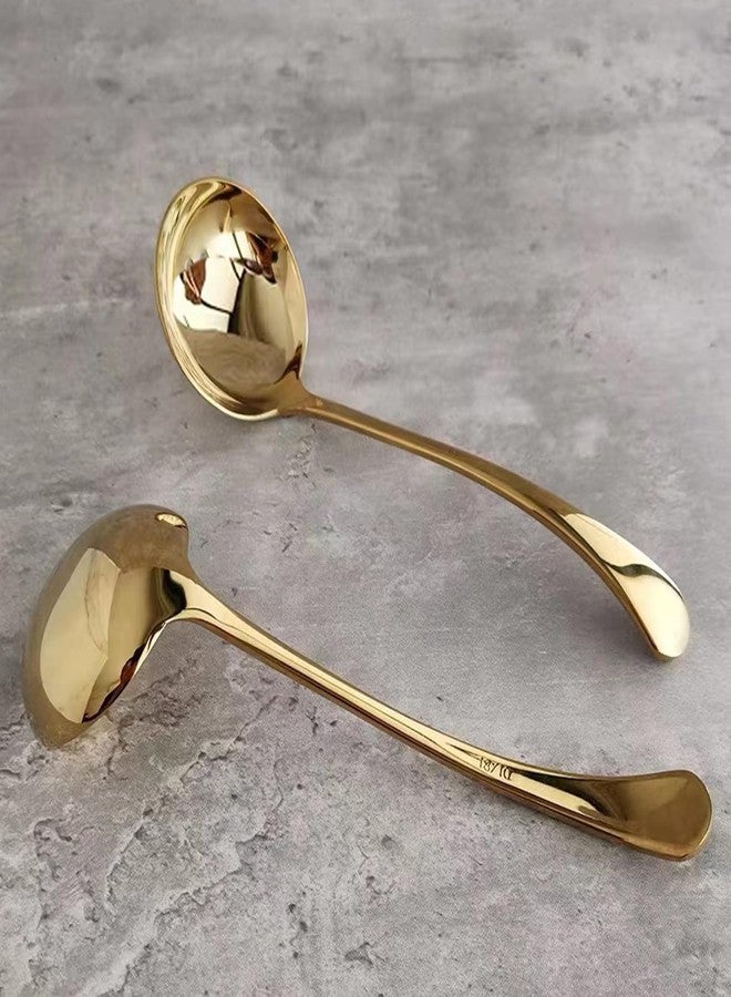 ZDFQly Gravy Ladle, Sauce Ladle,18/10 Stainless Steel, 7.9 inch, Gold, Dishwasher Safe, Set of 2 - Image 4