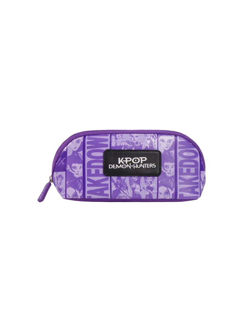 نيتفليكس Netflix KPop Demon Hunters Teens Pencil Case – Official KPop Demon Hunters Zippered Pencil Pouch, Large Capacity School Stationery Organizer, Purple Accessory Case