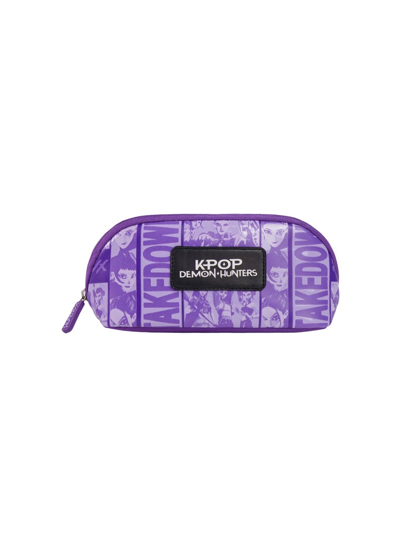 Netflix KPop Demon Hunters Teens Pencil Case – Official KPop Demon Hunters Zippered Pencil Pouch, Large Capacity School Stationery Organizer, Purple Accessory Case - Image 1